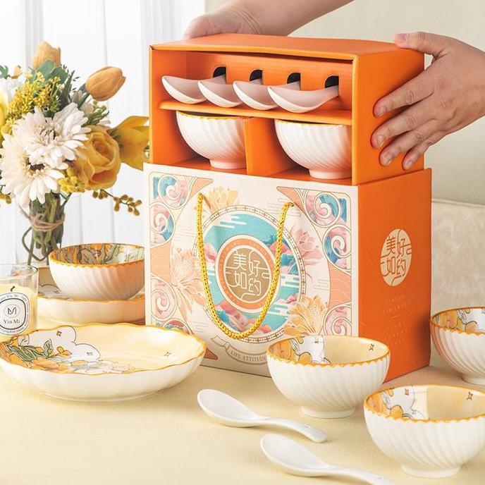 Sourvenir set mangkok keramik jepang premium peralatan makan porselen