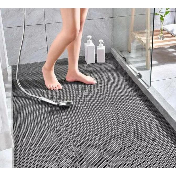 KESET KARPET KARET PVC ANTI SLIP KAMAR MANDI meteran - Abu Abu