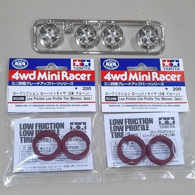 Paket Velg Medium + Ban Maroon Original Tamiya