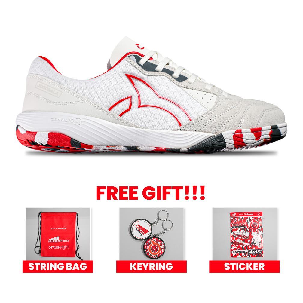 Discount Ortuseight x Rank Sports Sepatu Futsal Jogosala Ascend SE - White/Ortred/Grey