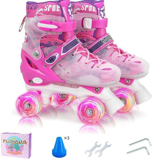 Ixce Sepatu Roda Dua Baris Anak Perempuan Cocok Untuk Pemula Ukuran Dapat Disesuaikan Outdoor 610 Ta
