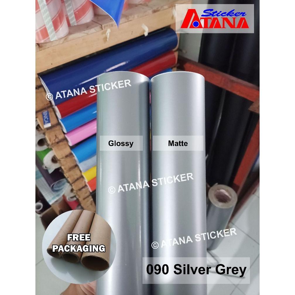 100% aman skotlet silver glossy doff metalik dop abu grey 090 perak candy cutting stiker anti gores 
