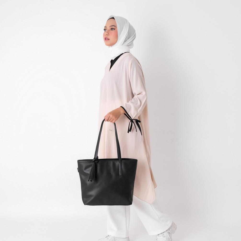 CUCI GUDANG Pamole - Tote Bag Wanita Bahan Kulit Sintetis Penutup Resleting - Volen Series