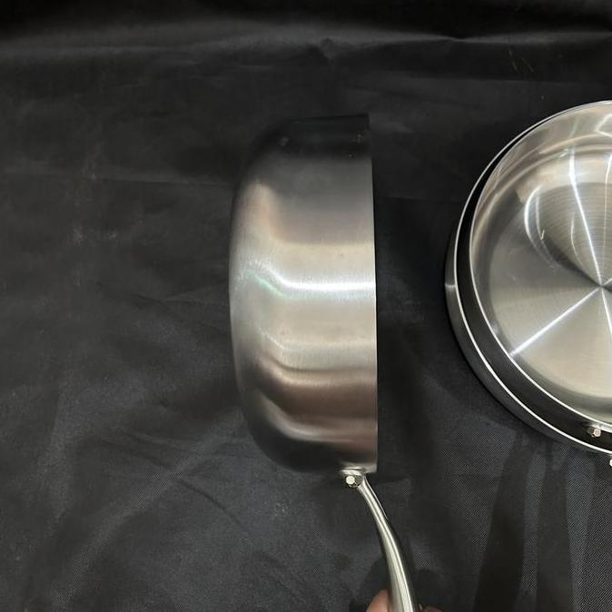 Saute Pan Frying Pan Stainless Sus 316L 3 Layer Wajan Panci Stainless Tumis Goreng Masak Kuah Food G