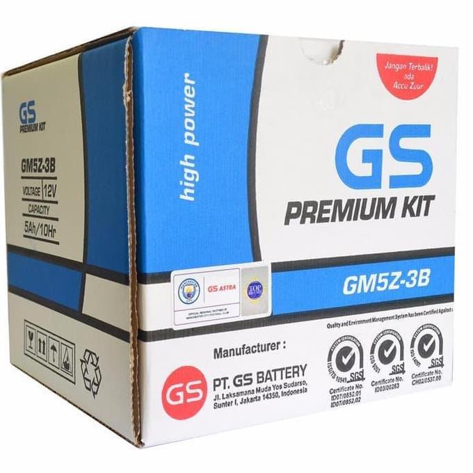 Aki GS GM5Z-3B Premium Kit Basah ASTRA GM5Z3B Motor Yamaha Mio Sporty