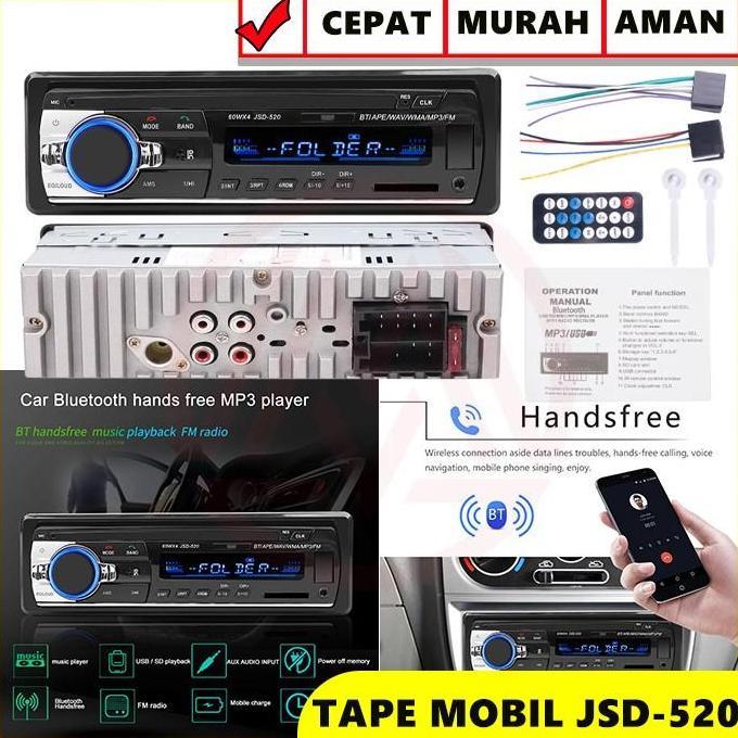 Promo SINGLE USB MP3 RADIO BLUETOOTH TAPE MOBIL JSD-520 JSD520 Diskon