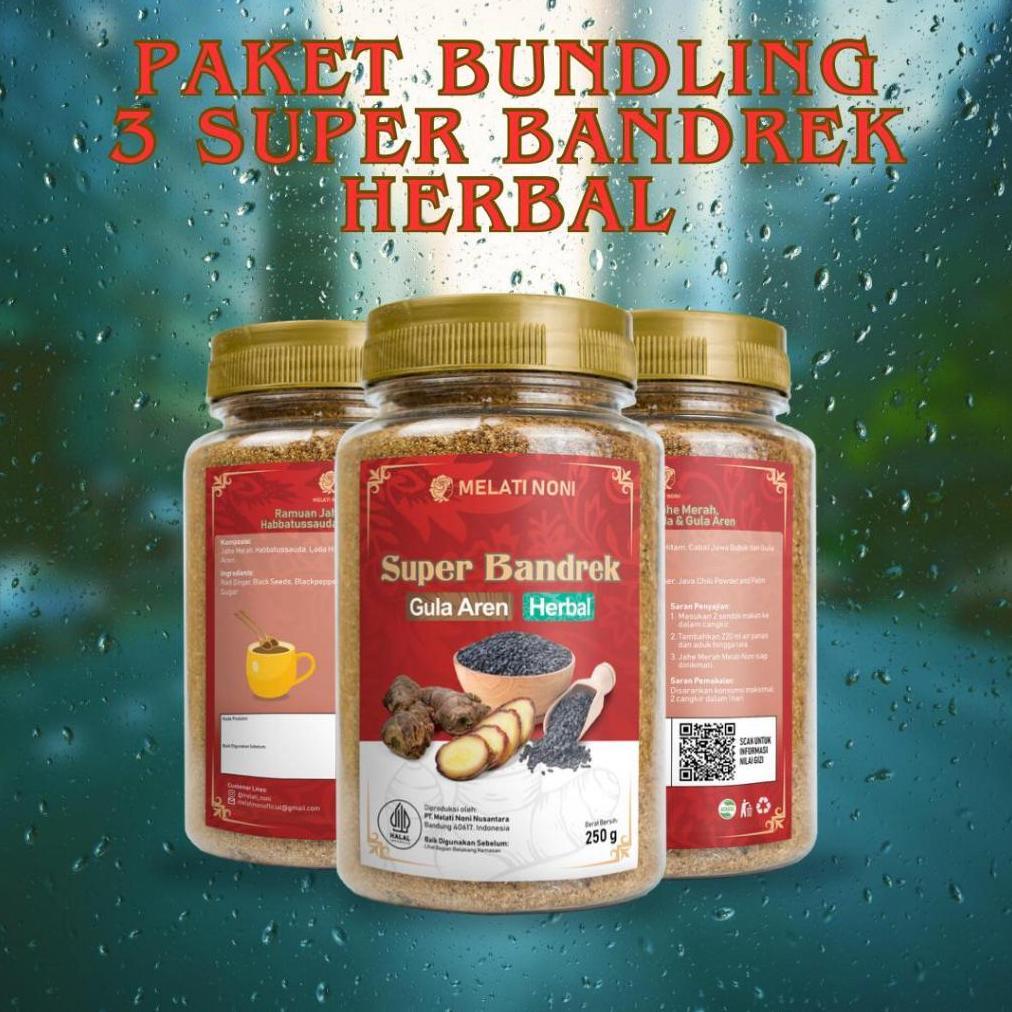 Bundling 3 Super Bandrek Jahe Merah Habbatussauda Gula Aren Bubuk Murni Wedang Bubuk