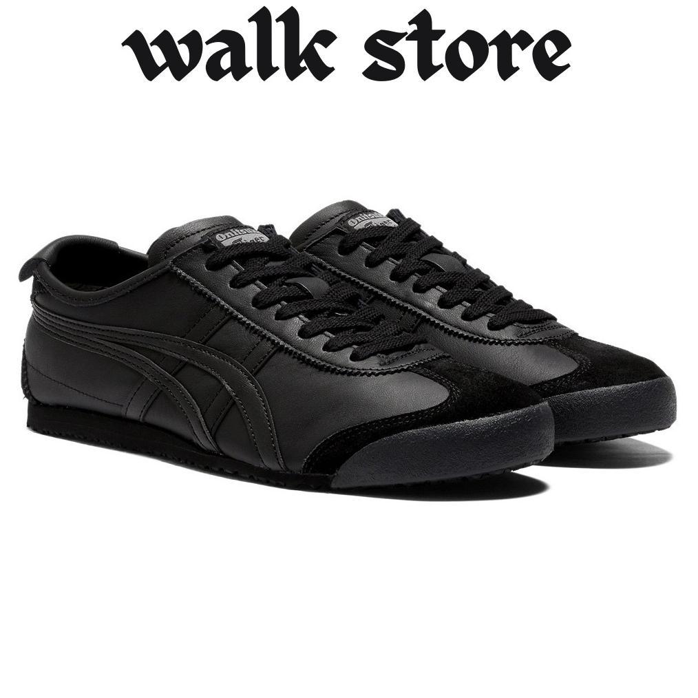 DISKON SEPATU ONITSUKA TIGER MEXICO 66 LEATHER ALL BLACK SEPATU PRIA WANITA SNEAKERS TRIPLE BLACK CA