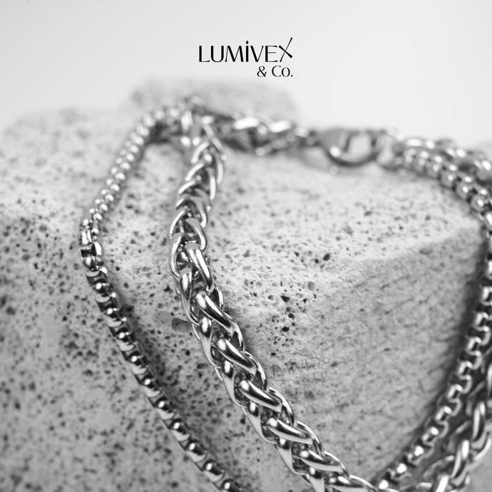 Gelang Pria Titanium Stainless Steel 316L Lumivex - Mael