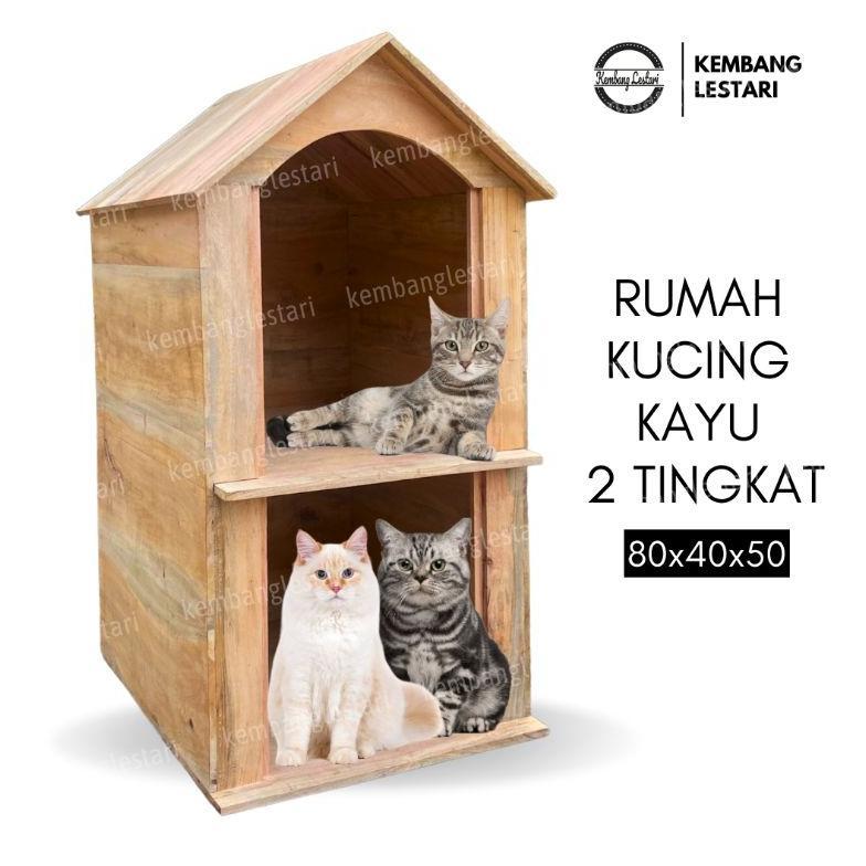 READYY Rumah Kucing Kelinci Anabul Model Tingkat Rumah Kayu