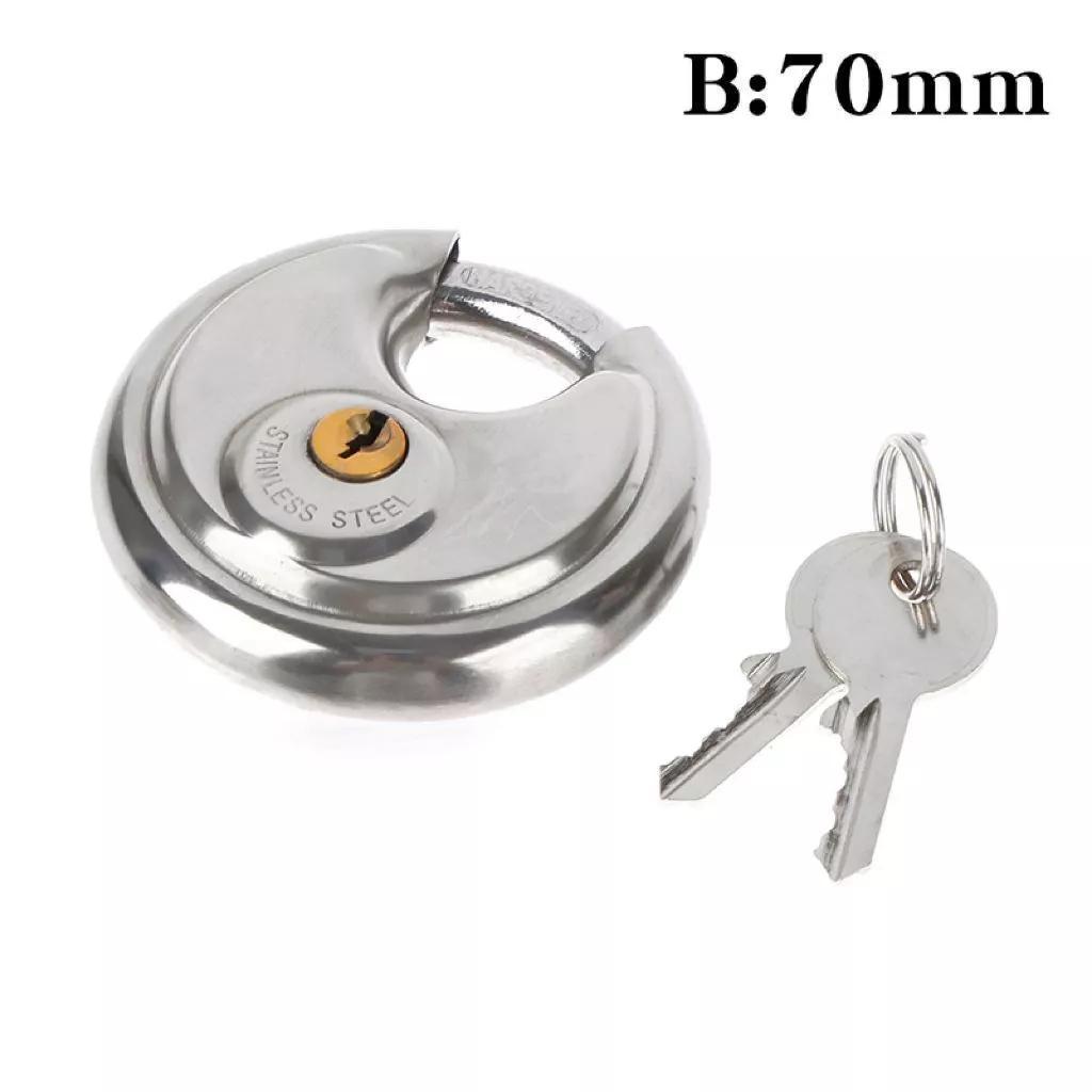 Hohodalink Gembok Bulat Padlock Stainless 70 Mm - Gembok Cakram 70Mm - 70Mm Kunci Gembok Bulat Anti 