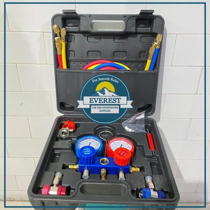 METERAN AC MANIFOLD GAUGE ALAT CEK AC MOBIL KOMPLIT FULL SET ORIGINAL DAN TERPERCAYA