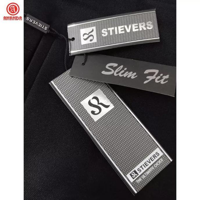 Celana Formal Pria Dewasa Hitam Bahan Drill/Celana Kantor Slim Fit AN