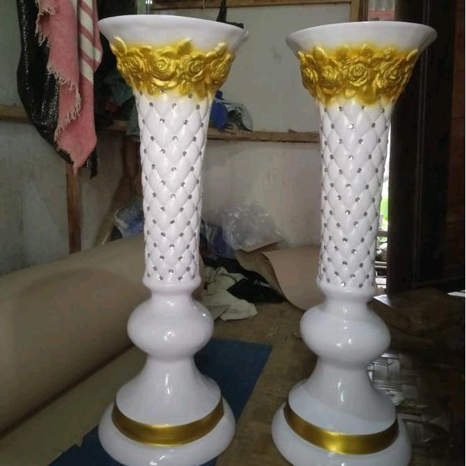 VIRALL VASE PELAMINAN BUNGA POT DEKORASI FIBER *