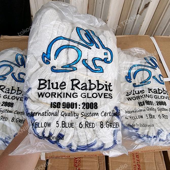 Amanbanget- Sarung Tangan 5 Benang Biru / Sarung Tangan Benang / Safety Glove