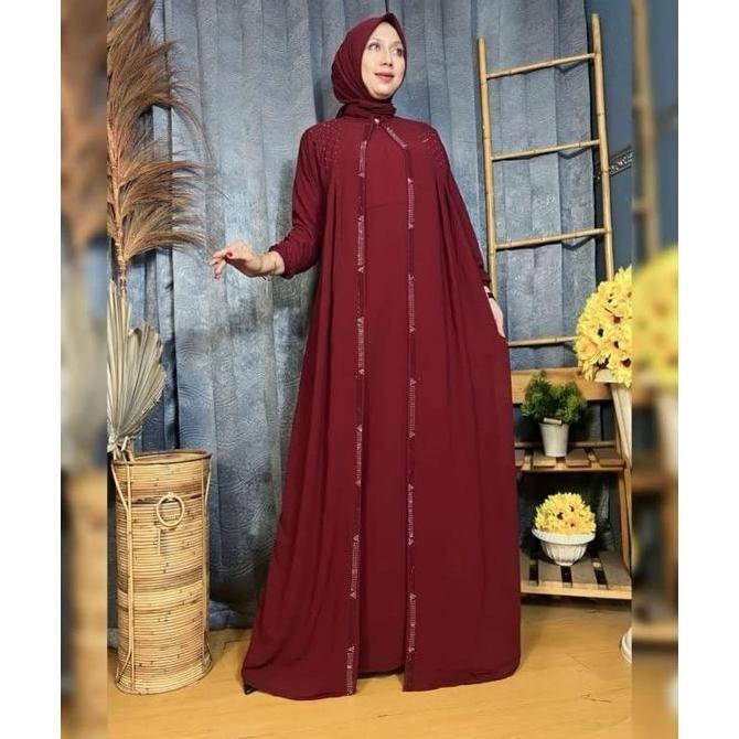 Berkualitas Gamis Terbaru Style Fatimah Bahan Ceruty Babydoll Premium Muslim Wanita Dress Dewasa Rem