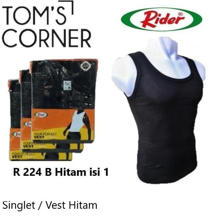 Lansungkirim- Singlet Pria Rider 224 | Vest | | Kaos Dalam Pria Branded | Hitam