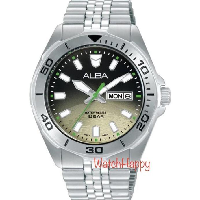 Ready ALBA AV3585X1 AV3585 GRAVITY SATURN MEN ANALOG QUARTZ MOVEMENT STAINLESS STEEL STRAP BLACK BEI