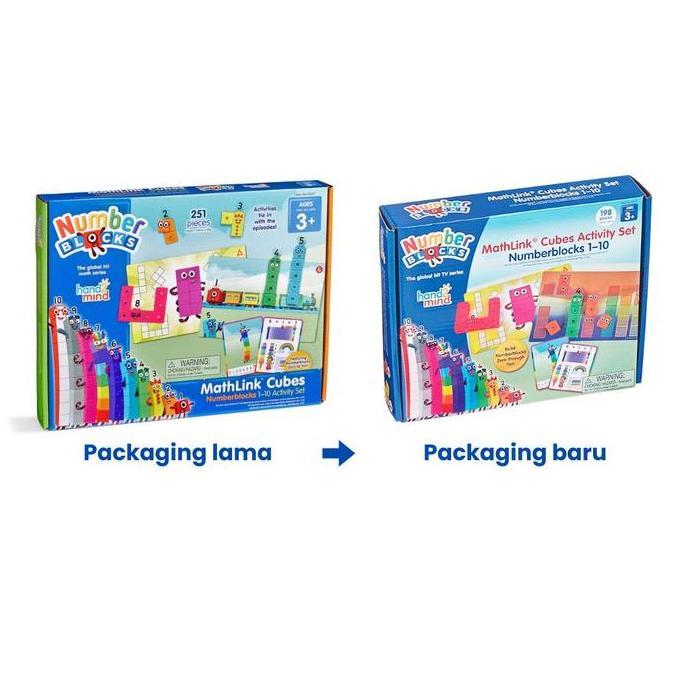 Playing- Hand2Mind Numberblocks Mathlink Cubes 110 Activity Set