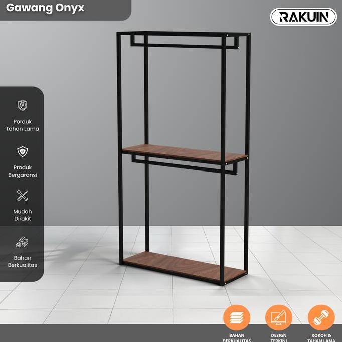 FYP GAWANG ONYX (AMBALAN KAYU) - GAWANG SUSUN 2 MINIMALIS - GAWANG BAJU 2 SUSUN - AMBALAN PLAT BESI 