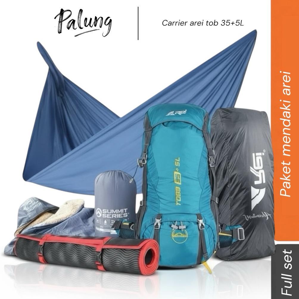 carrier Arei Toba 35+5L paket mendaki murah paket hiking carrier original Arei