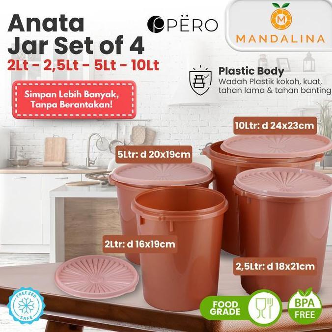 Iyakok- [Celyhome] Pero X Mandalina Anata Jar Set Of 4 / Toples Plastik Set Of 4