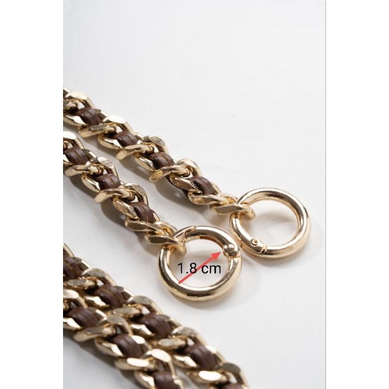pengiriman cepat Rantai Sling Bag Wanita Rose Gold Silver 120cm