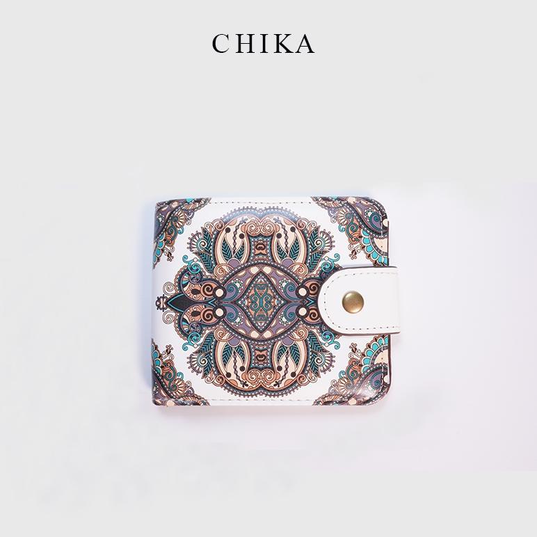BIG PROMO Chika tas dompet wanita pola gambar dua sisi  depan belakang lipat karakter unik jahitan h