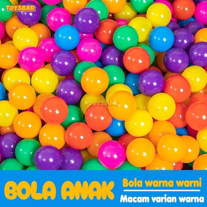 Mainan anak bola warna warni isi 500, 1000 playground mandi bola anak SNI