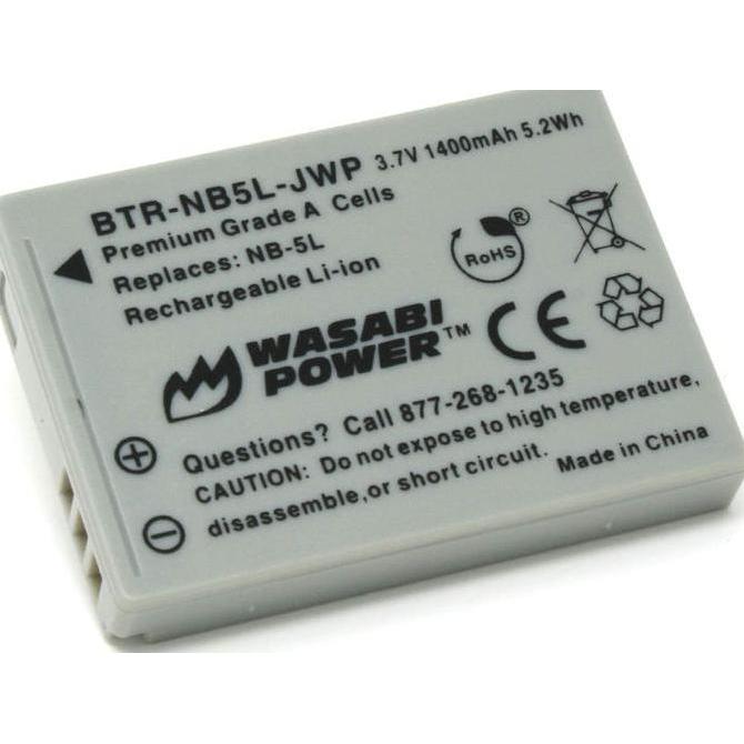 Wasabi Power Battery for Canon NB-5L NB5L Baterai IXUS 90 800 850 860 870 900 950 960 970 980 990 Po