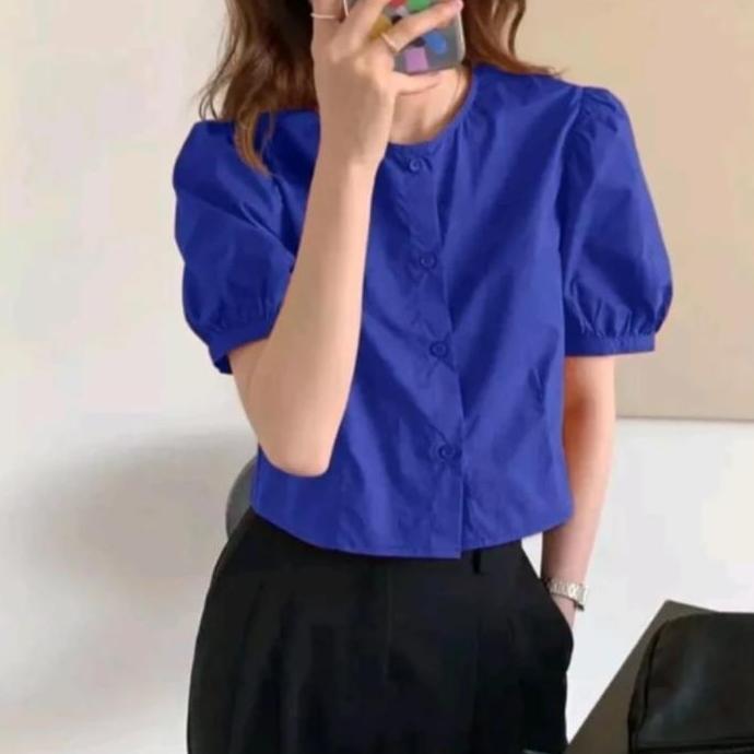 Blouse Baju Atasan Wanita kerja style korea Baju Natal Baju Imlek Merah BS