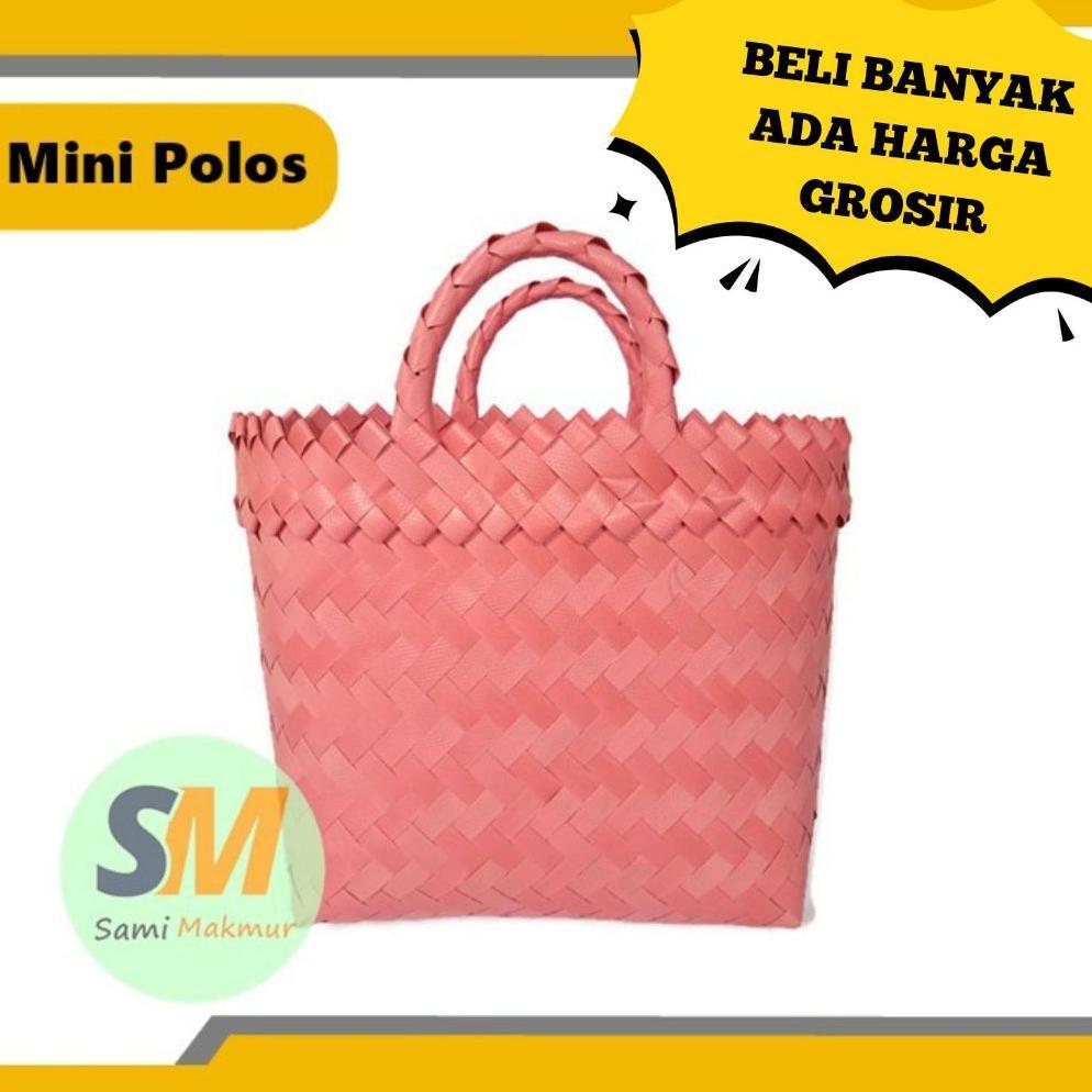 Readyy Tas Anyaman Plastik Mini Polos Anyam Jinjing Tas Hampers Ulang Tahun Parcel Souvenir Kotak Sn