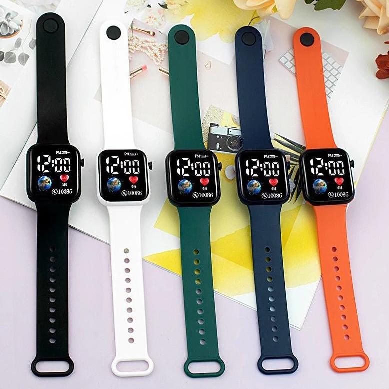 NEW ARRIVAL littlefeliz JA07 Jam Tangan LED Digital Pria Wanita Rubber Electronic Fashion Couple Ana