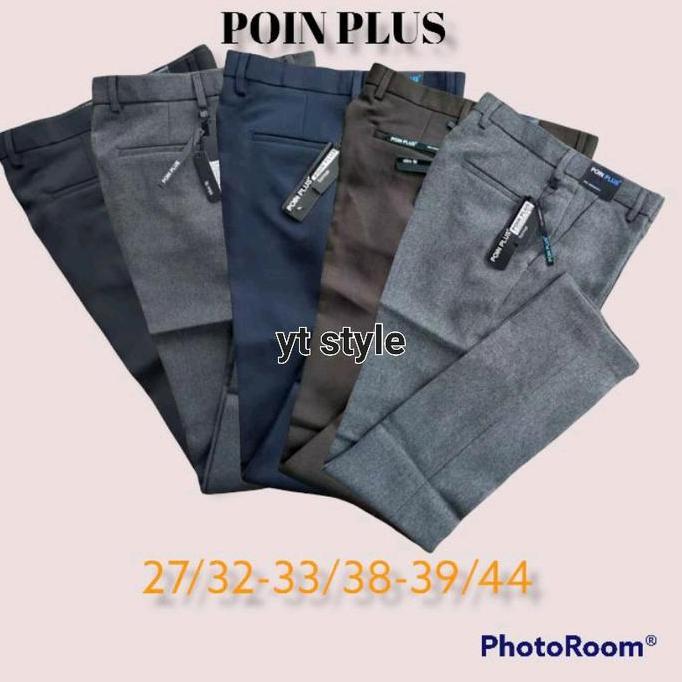 Berkualitas Original Formal Poin Plus | Celana Bahan Slimfit Semiwool Poin Plus  | Celana Formal Sli