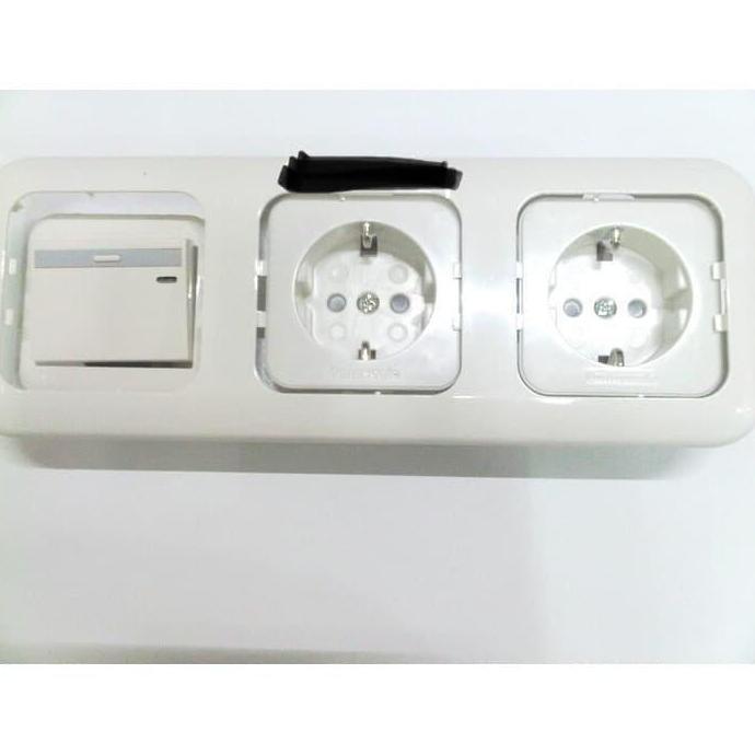 Promo Stop Kontak Ganda 2 Lubang + Saklar Wide Panasonic Diskon