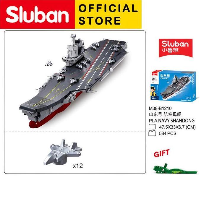 Promo Mainan Brick Sluban Kapal Induk Pla Navy Shandong 1:700 B1210 Cod