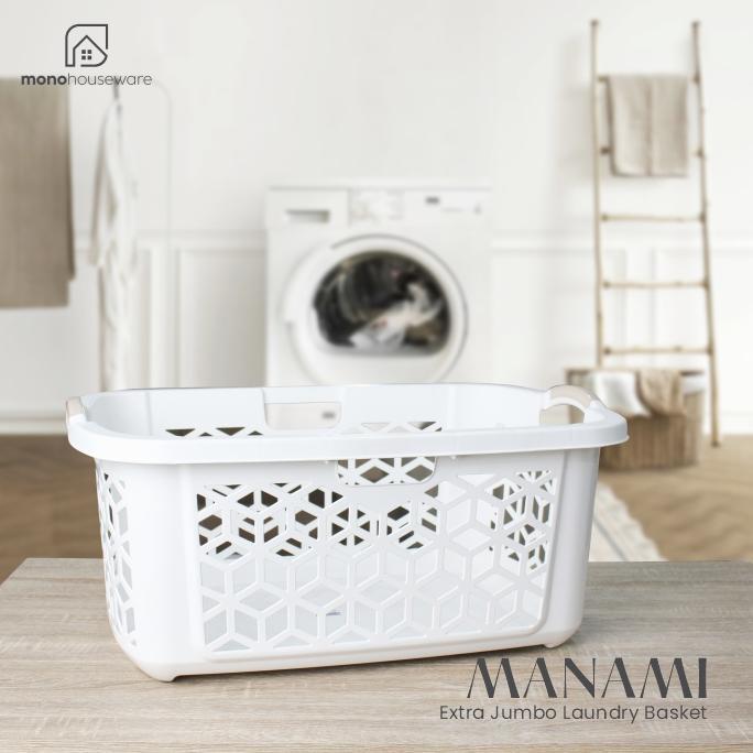 [LUV] [ MONO ] MANAMI LAUNDRY BASKET/KERANJANG LAUNDRY/KERANJANG PAKAIAN/KERANJANG JUMBO/KERANJANG L