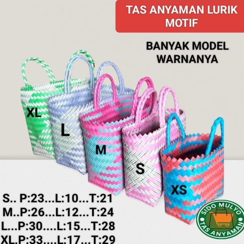 Readyy Tas Anyaman Lurik Ngawi/Tas Belanja/Tas sembako/Tas Lurik