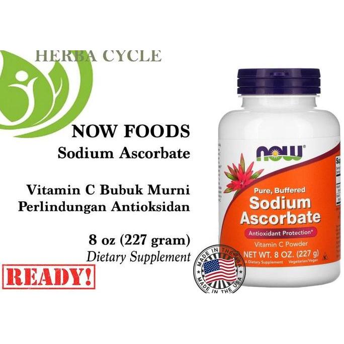 TERBARU - Now Foods Sodium Ascorbate Powder 227g Vitamin C Bubuk Vit C Ori USA