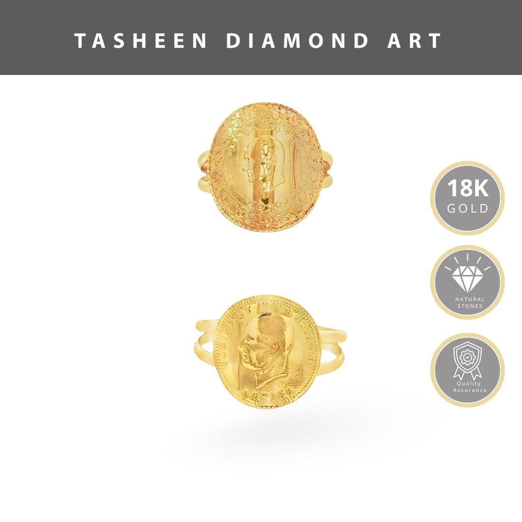 TDA Gold Cent Signet Ring Cincin Emas Asli