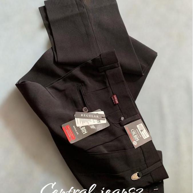 Gratis Ongkir Celana Kantoran Formal Calbin Hitam Panjang Untuk Pria - Nyaman, Casual, Slimfit, Katu