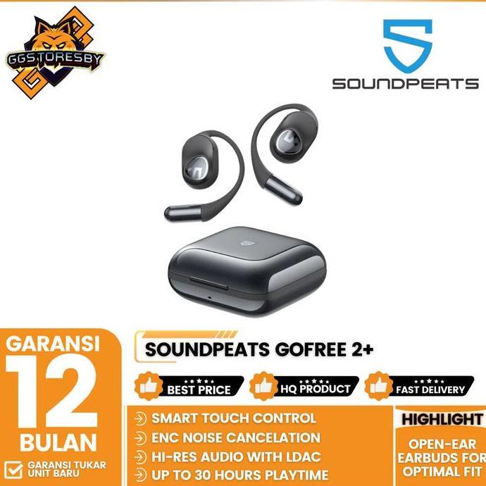 Promo SoundPEATS GoFree 2+ Open-Ear Earbuds for Optimal Fit Diskon