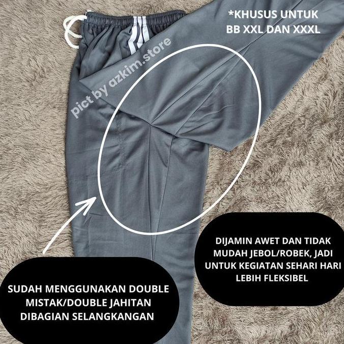 Premium Paket 6 Pcs Celana Training Panjang Jumbo Wanita Pria Dewasa Olahraga Garis 3 Sport Garis2 S