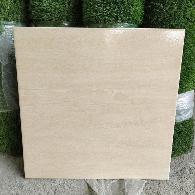 KERAMIK LANTAI 40X40 GLOSSY HIJAU - CREAM MOTIF SALUR MARMER murah