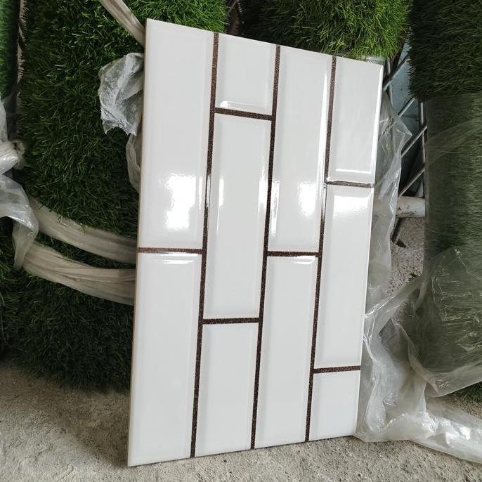 KERAMIK DINDING 25X40 glossy abu hitam marmer bata carara timbul 3D murah