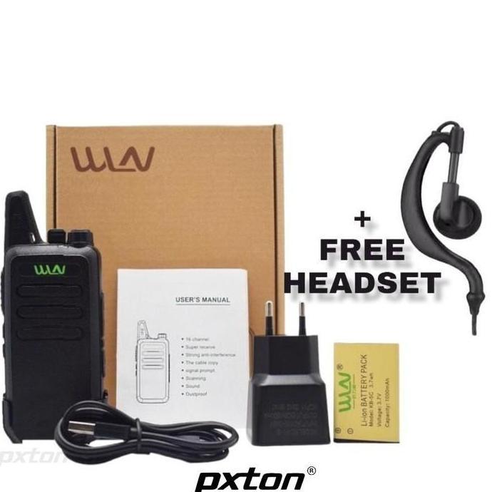 Sepasang HT WLN KD - C1 HT UHF Free Handsfree Lengkap KDC1 WLAN ORIGIN