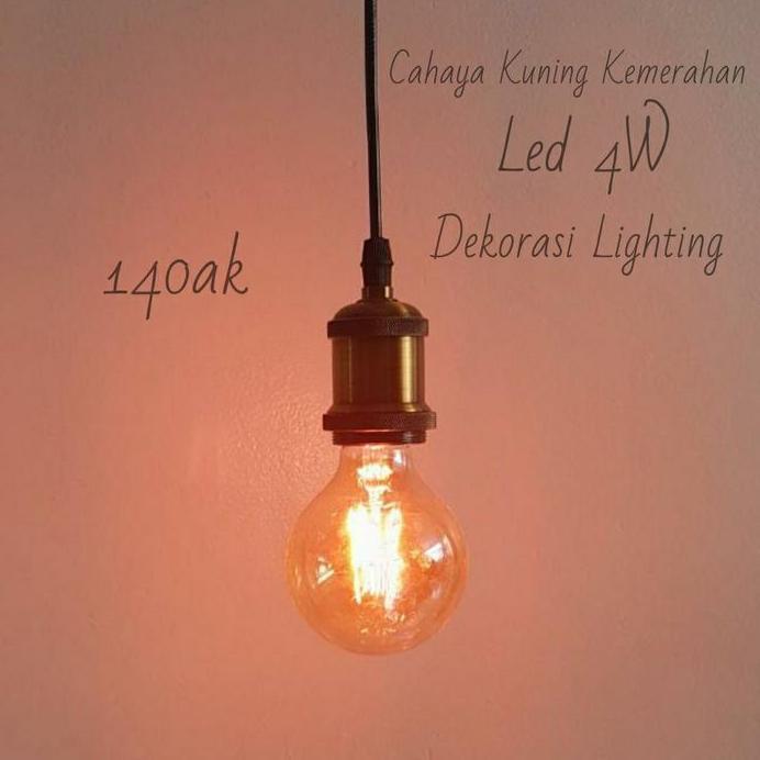 Ready stock Lampu bohlam led 4watt e27 kuning kemerahan