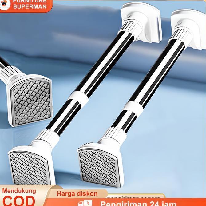 NAZALA Tiang Jemuran Baju Gantungan/Tiang Hordeng Fleksibel Tiang/Tiang Pipa Kamar Mandi/Tiang Gorde