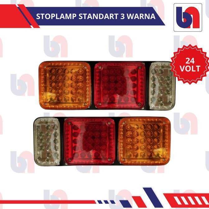ZOVALA Stoplamp Variasi 3 Warna Pelindung LED 24 Volt Lampu Belakang Rem Kedip Mobil Truk Truck Cant