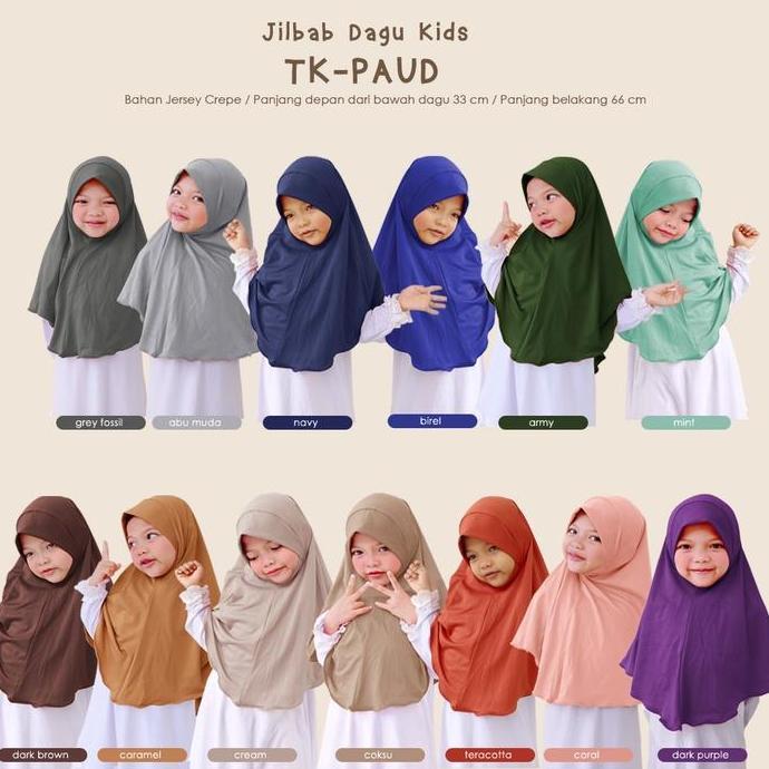 PAKET USAHA JILBAB DAGU ANAK 20 PCS ( 1 KODI )